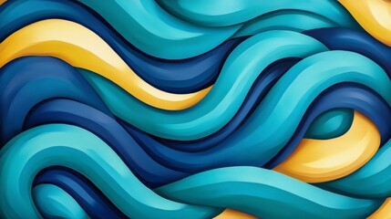 Artistic snake symbol for 2025, composed of fluid, brushstroke-like curves, vibrant teal and gold colors, blending traditional and modern elements 