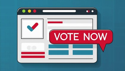 'VOTE NOW' button on a social media page with engagement metrics visible