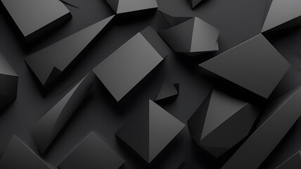 Poster - Abstract digital artwork featuring a geometric pattern of three dimensional, angular shapes consists of overlapping, irregular polygons with sharp edges and varying sizes