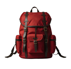 red backpack isolated on white or transparent background. backpack png. backpack clipping path