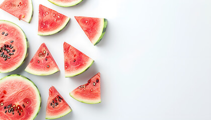 Wall Mural - Ripe striped watermelon isolated on white