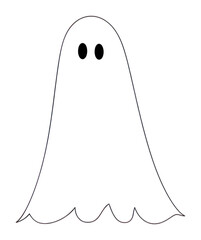 Wall Mural - PNG Minimal illustration of cute ghost drawing sketch white.