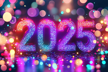 2025 Happy New Year Background with text 