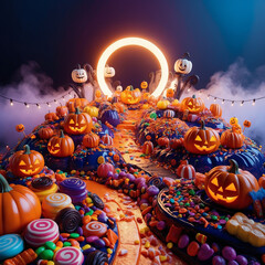 A Modern Illustration of Haloween Background for Social Media