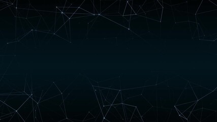 Poster - Dark blue and black plexus technology network, abstract web animation