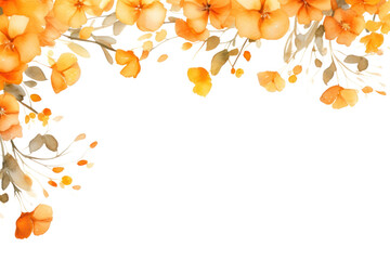 Sticker - PNG Orange flowers border pattern plant backgrounds.