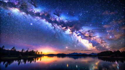 Wall Mural - purple nebula at night