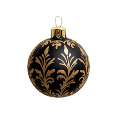 Sticker - Sparkling Christmas bauble with intricate golden patterns isolated on transparent background festive ornament 