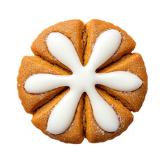 Sticker - Top view of a Russian pryanik spice cookie with a transparent sugar glaze coating isolated on transparent background 