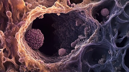 Poster - Exploring the intricate designs of cellular structures revealing their complex interconnectivity and diverse components