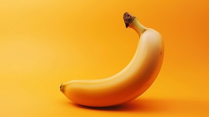 Fresh banana isolated on orange background