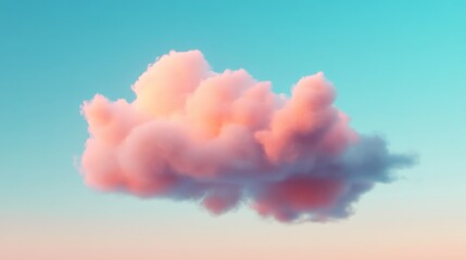 Wall Mural - Pink cloud against pastel blue sky, stunning