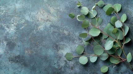 Fresh Evergreen Branch with Dried Leaves