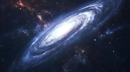 Wall Mural - A stunning view of a spiral galaxy in space, with swirling arms of stars and gas.