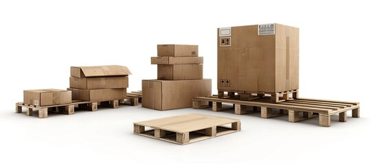 Poster - Cardboard box packaging isolated on a white background. with copy space image. Place for adding text or design