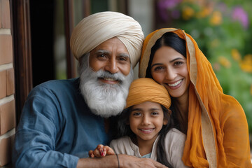 Poster - Happy Sikh Family