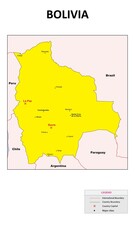  Bolivia Map. Major cities in Bolivia. Political map of Bolivia with border and neighbouring countries.