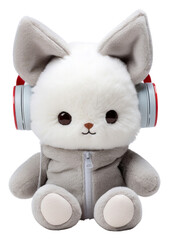 Poster - PNG Headphones plush cute toy.