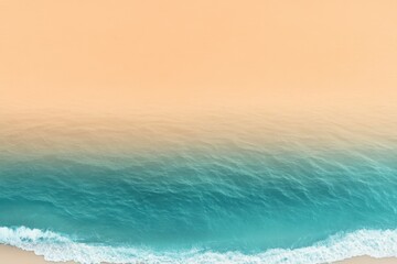 Wall Mural - A gradient moving from a warm orange to a cool teal with a subtle grain effect, resembling a sunset over the ocean.