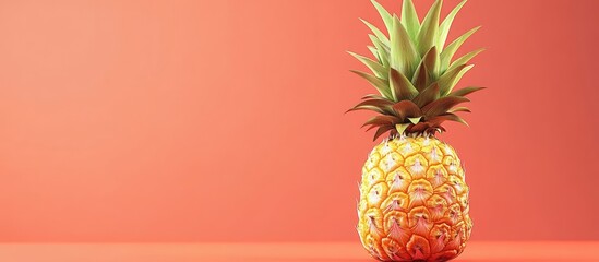 Poster - ripe beautiful pineapple representing seasonal collection and harvest. with copy space image. place 