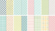© ak159715 - Plaid pattern seamless ornate set pastel color vector image