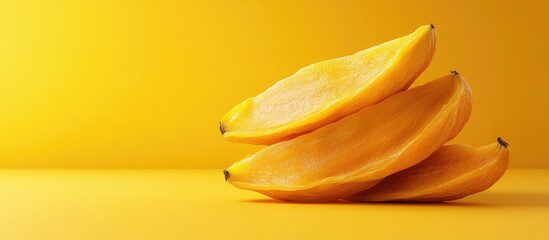 Poster - mango dried mango set against the background. with copy space image. place for adding text or design