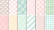© ak159715 - Plaid pattern seamless ornate set pastel color vector image