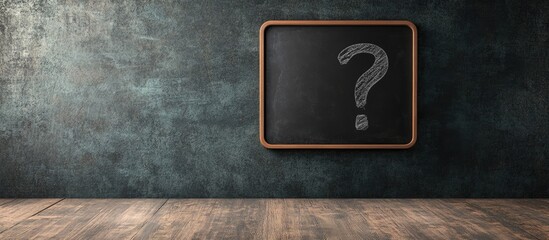Poster - quiz inscribed on blackboard. with copy space image. Place for adding text or design