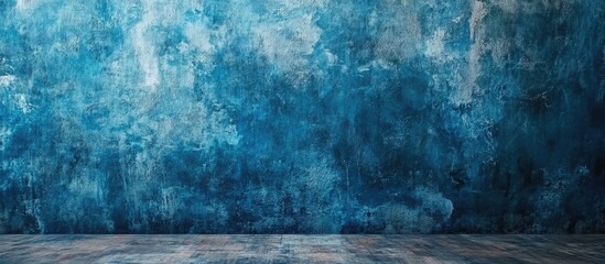 Leinwandbilder - blue textured background with a painted wall. with copy space image. Place for adding text or design