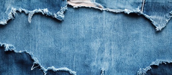 Poster - Vintage texture background of torn denim. with copy space image. Place for adding text or design