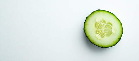 Aufkleber - A sliced cucumber on a white background. with copy space image. Place for adding text or design