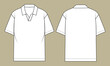 © sumon - Men's Polo Shirt technical fashion illustration. T-Shirt fashion flat technical drawing template, short sleeve, polo collar, v neck, relaxed fit, front and back view.