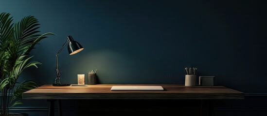 Aufkleber - Workstation wooden desk. with copy space image. Place for adding text or design