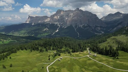 Wall Mural - Marmolada from Armentarola Aerial view of the Dolomites mountain landscape in Trentino, South Tyrol in Northern Italy.