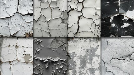 Poster - Close-up of Cracked and Peeling Paint on a Wall