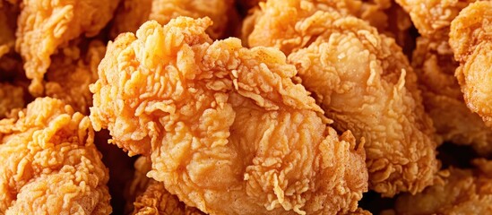 Aufkleber - Close up view of shredded fried chicken. with copy space image. Place for adding text or design
