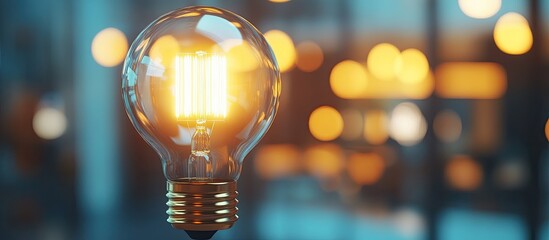 Aufkleber - LED glass light bulb with a blurred background. with copy space image. Place for adding text or design