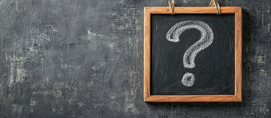 Aufkleber - White chalk question mark on a black signboard. with copy space image. Place for adding text or design