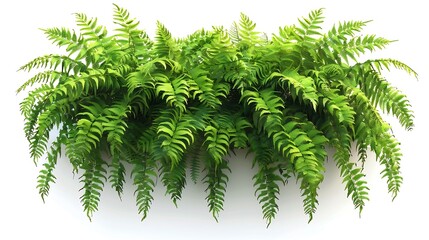 Wall Mural - Tropical plant fern bush shrub tree isolated on white background with clipping path : Generative AI