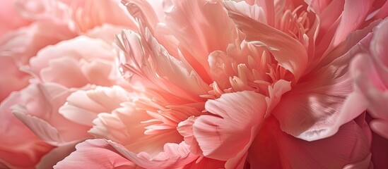 A pink peony blooming in a summer garden. with copy space image. Place for adding text or design