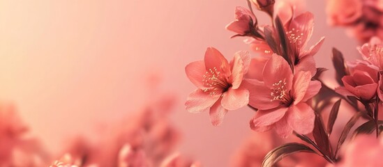 Aufkleber - Peach flowers. with copy space image. Place for adding text or design