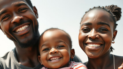 Sticker - Portrait of a Happy Black Family