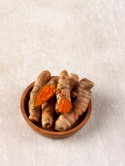 kunyit ginger herb seasoning flavor orange raw organic traditional indonesia curcuma aroma beverage