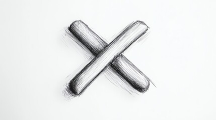 A drawing of an 'X' made with a pencil.