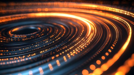 Poster - Abstract Orange Glowing Circles
