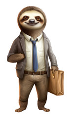 Wall Mural - PNG Sloth office man sloth mammal adult.