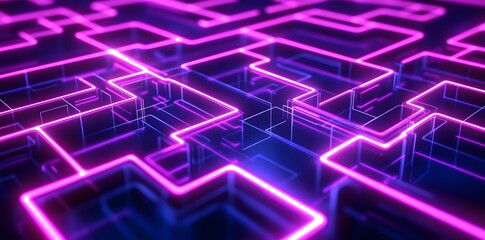 Wall Mural - Neon Labyrinth