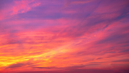 Wall Mural - Beautiful , luxury soft gradient orange gold clouds and sunlight on the blue sky perfect for the background, take in everning,Twilight, Large size, high definition landscape photo