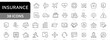 © OpenDesigner - Insurance line icons set. Insurance symbols. Car, Health, Life, House, Business insurance symbol. Editable stroke icons. Vector