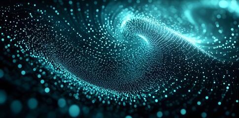 Poster - Abstract Turquoise Wave of Light